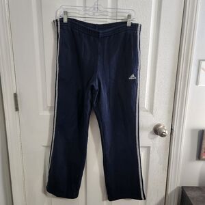 Adidas blue pull on sweatpants athleisure sports workout casual youth large